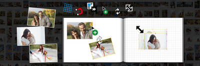 Zrzut ekranu przedstawia różne narzędzia do rozmieszczania zdjęć